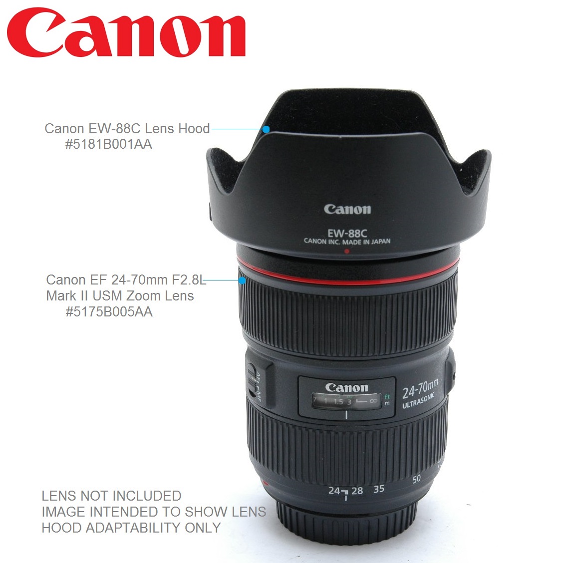 Canon EW88C Lens Hood for EF 2470mm F2.8L II USM Lens